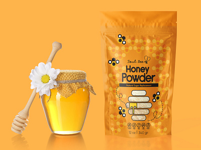 Honey Powder Packaging brand identity branding honey honey powder honey powder honeycomb packaging packaging design