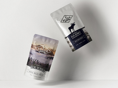 Elk Jerky Beef brand identity branding chips design illustration logo packaging packaging design pattern snack