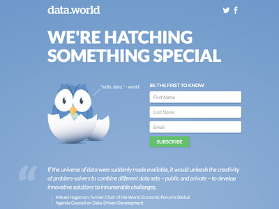 Data World landing page