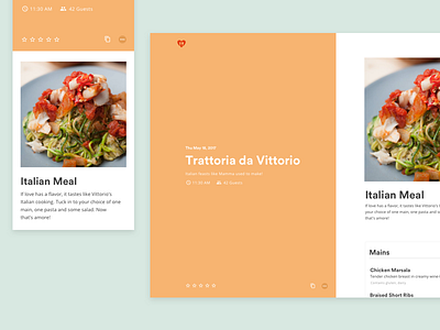 Meals Page ui user interface ux web