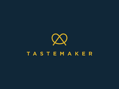 Tastemaker 2d abstract branding flat geometric icon illustration lines logo pretzel watch