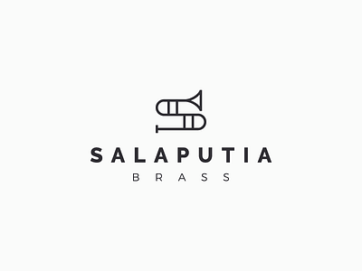 Salaputia 2d abstract art band branding brass composition flat geometric icon illustration lines logo minimal minimalism music trumpet typogaphy vector vintage