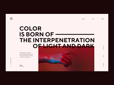 Color is born abstract art branding composition concep design flat geometric grid header landing layout lines minimal minimalism typo typography ui ux web webdesign