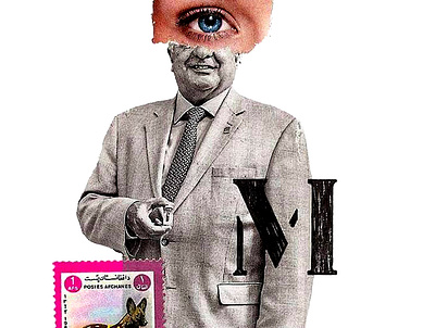 'Professional median' art artist artmajeur colagem collage collage art collageart collageonpaper contemporaryart design handmade humor kunst letter minimal retro type typography vintage work