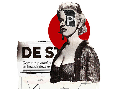 'Highlight for the 'P'' art artist artmajeur colagem collage collage art collageart collageonpaper contemporaryart handmade kunst minimal photography pinup popart retro type typography vintage
