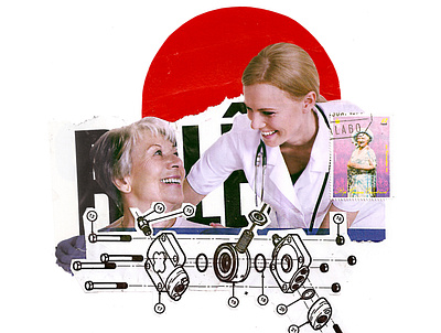 'If you depend on medicine and engineering you will be a new...' art artist artmajeur circle colagem collage collage art collageart collageonpaper contemporary doctor geometric love medicine photography red retro vintage woman women