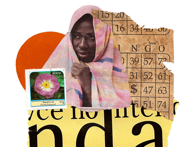 'You can't be cold with this flower looking at me' art artist artmajeur blackpeoplemeet circle colagem collage collage art collageart collageonpaper contemporaryart design flower geometric ilustration love prange retro rose vintage