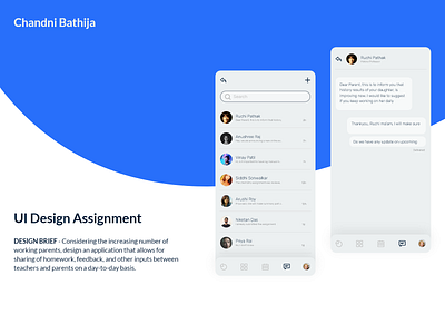 UI Design - Teacher Parent App