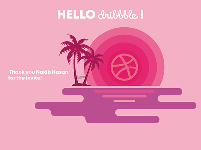 Hello Dribbble! debut design hello invitation lets play thanks vectors