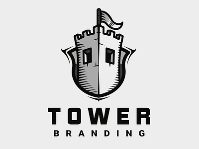 Tower Branding antivirus branding defense design icon illustration illustrator logo logotype medieval security tower ui vector