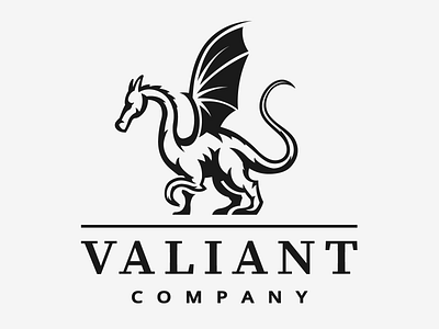 Valiant logo black company corporate corporation design dragon economy financial advisor illustrator logo real estate vector