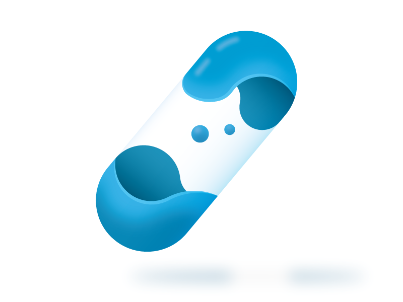 Blue Pill illustration golden ratio design degrade vector shapes illustrator