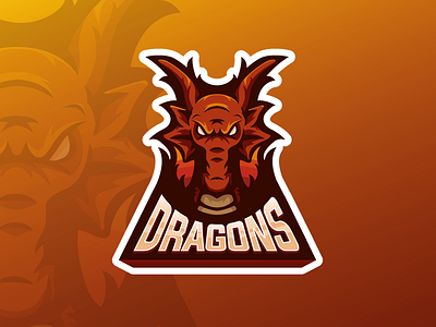 Dragons design dragon esport esport logo illustration illustrator logo mascot mascot logo vector