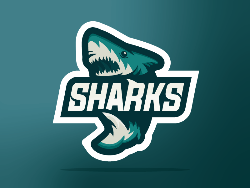 Sharks shark sharks logo illustration esport mascot logo mascot design mascot shapes vector illustrator