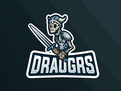 Draugrs design esport illustration illustrator logo mascot mascot design mascot logo shapes skeleton skull vector