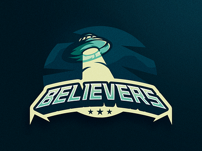 Believers branding esport illustrator logo mascot mascot design mascot logo shapes space spaceship ufo vector x files