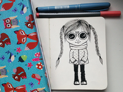 Zhanna Sketch anna pozdieieva art character child dribbble fish illustration pigtails sketchy