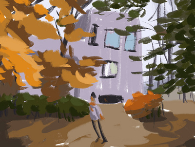秋天的色彩 illustration procreate 秋天 速寫