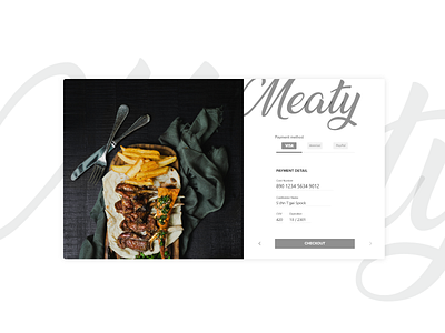 DailyUI 002 - Checkout page meaty checkout credit card credit card checkout dailyui food meaty paymentpage uidesign
