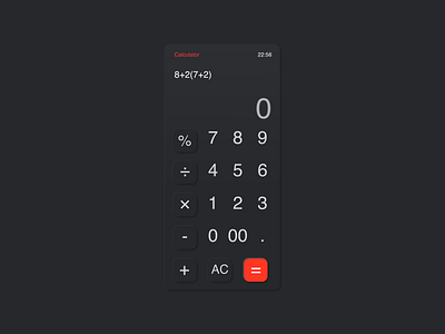 Dayly UI 004 Calculator calculator ui dailyui dark design mobile mobile app neomorphism soft dark