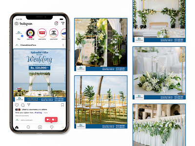 Chamathkara Flora | Social Media Ads ads business decor florist graphic design illustrator photoshop posts social media visual design wedding
