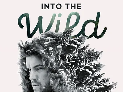 MOVIE POSTER DESIGN | INTO THE WILD adobe indesign branding design double exposure doubleexposure graphic design indesign layout movie movie poster photo manipulation photoshop poster print