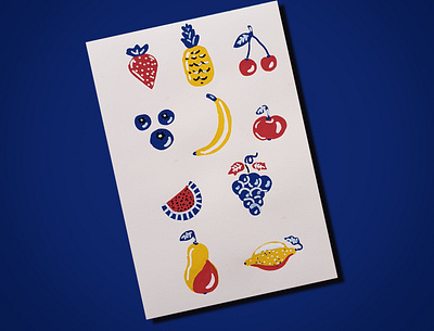 FRUITS ILLUSTRATION apple art artwork banana cherry design designer flat fruit illustration fruits graphic design illustration illustrator penmarkers photoshop posca sketchbook strawberry vibrant watermelon