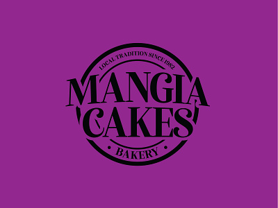 Mangia Cakes Bakery branding branding and identity design flat illustrator logo minimal typography