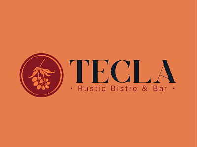 Tecla Rustic Bistro & Bar branding branding and identity design flat graphic design illustrator logo minimal typography vector