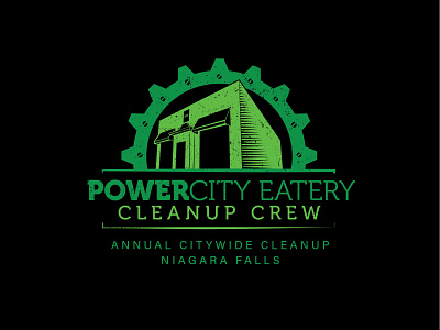 Power City Eatery Cleanup Crew, Annual Citywide cleanup logo branding branding and identity design illustrator logo minimal typography vector