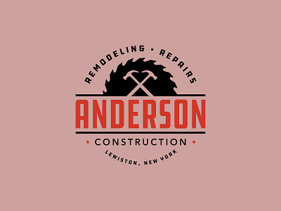Anderson Construction branding and identity icon minimal typography