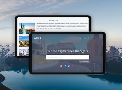 Walkli app design development device mobile travel ui ux web