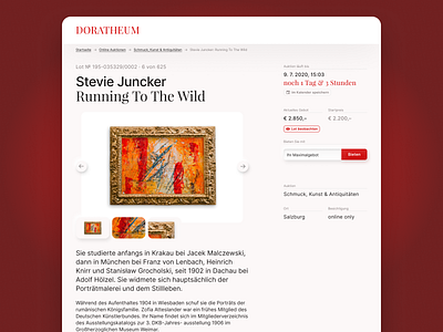 Art Auction Website art auction product design red serif typography ui ux web webdesign white