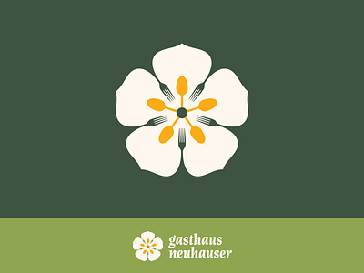 Gasthaus Neuhauser — Logo alpine branding flat floral flower food gasthaus logo restaurant traditional wirtshaus