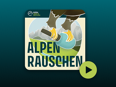 Alpenrauschen — Podcast Cover audio cover cover art graphic design illustration podcast vector