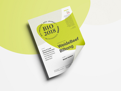 Certificate – Bioprodukt des Jahres branding corporate design graphic design layout logo design typography