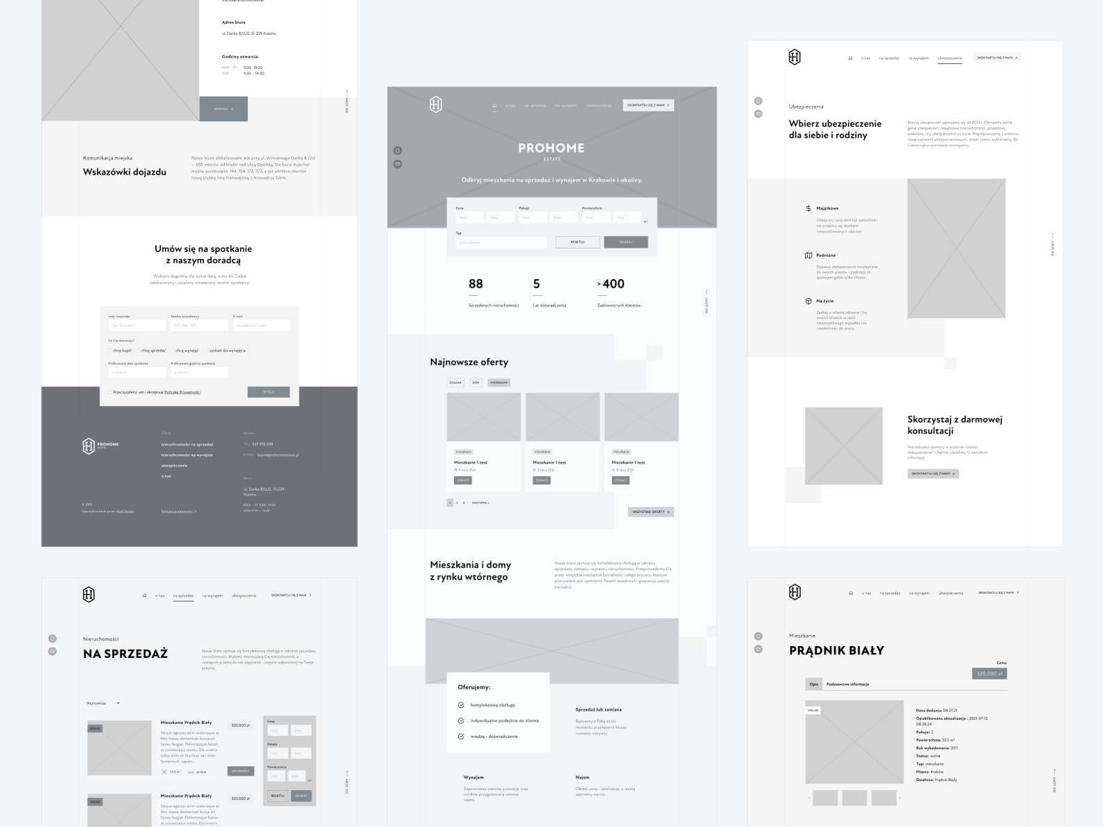 Prohome Estate - Wireframes By Aleksandra Janik-przyborowska On Dribbble