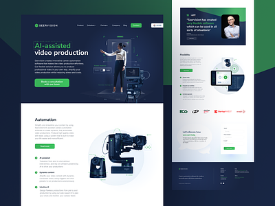 Seervision - landing page 🎥 cameras design events hero landing page layout movie making startup technology ui webdesign webpage www