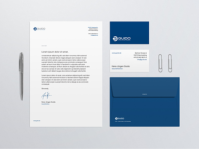 GUIDO - visual identity baner brand branding brochure business cards corporate identity industry layout logo modern neumorphism print stationery technology visual