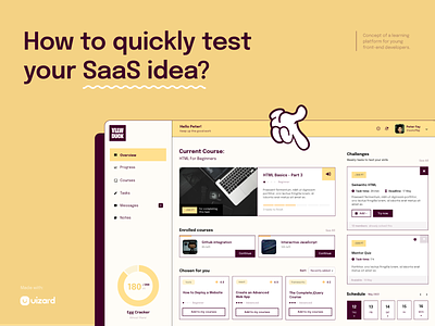 👉 SaaS-y learning platform concept app dashboard design desktop prototype saas ui uizard ux web