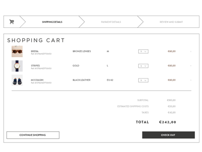 fashion shopping bag ui check out