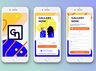 Gallery Now Login Page branding dailyui dailyui 001 illustrator uiux vector vectorart
