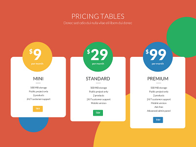 Pricing Table Design