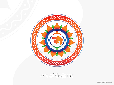 Gujarat Theme Logo - Art of Gujarat adobe illustrator art gujarat illustration logo theme vector