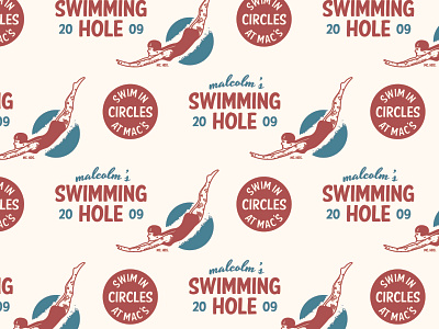 Swimming Hole Pattern branding design dribbble hiphop illustration illustrator logo mac miller mid century mid century modern pattern retro type typography vector vintage