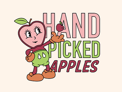 Pink Lady Mascot apple branding character design dribbble illustration illustrator logo mascot mid century mid century modern retro type typography vector vintage