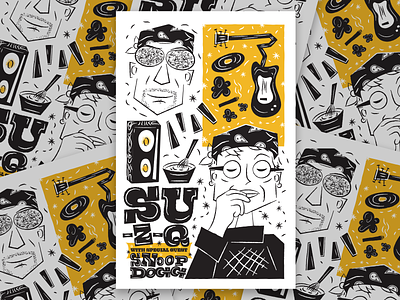 SU-Z-Q & Snoop Dogg Poster brand branding design dribbble hiphop illustration illustrator logo mid century mid century modern retro retro supply snoop snoop dogg texture texture brushes type typography vector vintage