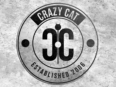 Crazy cat black on white texture affinity designer affinity photo badge design badge logo branding concept design graphic design logo design logo designer uk yorkshire