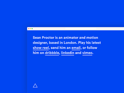 Animasean microsite minimal motion simple triangle website