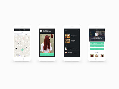 HAIRCVT app clean hair hairdressing minimal minimalism mobile product stylist ui ux
